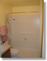 Tub converted to a full shower. Handyman Service. Fort Collins, CO